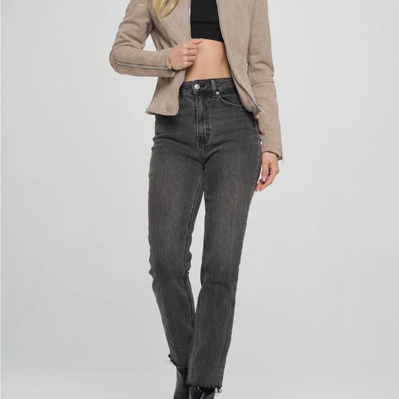 148-Faux Suede Fitted Jacket - Picture 5 of 6